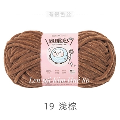 Len nhung mèo kim tuyến cỡ sợi 4,5mm cuộn 50g