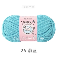 Len nhung mèo kim tuyến cỡ sợi 4,5mm cuộn 50g