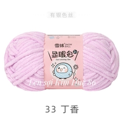Len nhung mèo kim tuyến cỡ sợi 4,5mm cuộn 50g