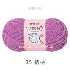Len nhung mèo kim tuyến cỡ sợi 4,5mm cuộn 50g