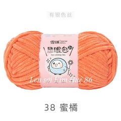Len nhung mèo kim tuyến cỡ sợi 4,5mm cuộn 50g