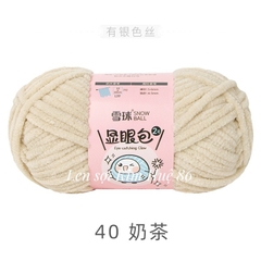 Len nhung mèo kim tuyến cỡ sợi 4,5mm cuộn 50g