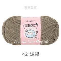 Len nhung mèo kim tuyến cỡ sợi 4,5mm cuộn 50g