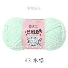 Len nhung mèo kim tuyến cỡ sợi 4,5mm cuộn 50g