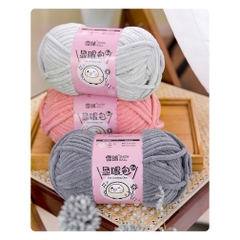 Len nhung mèo kim tuyến Bling Bling cỡ sợi 6mm cuộn 100g