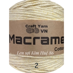 Sợi Macrame Cotton cỡ sợi 3mm dùng để trang trí, làm túi xách handmade
