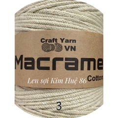 Sợi Macrame Cotton cỡ sợi 3mm dùng để trang trí, làm túi xách handmade