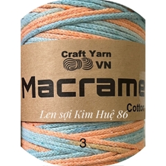 Sợi Macrame Cotton cỡ sợi 3mm dùng để trang trí, làm túi xách handmade
