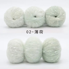 Len Mohair bông tuyết màu cầu vồng cuộn 50g