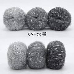 Len Mohair bông tuyết màu cầu vồng cuộn 50g