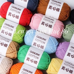 Sợi vải Genuine Cotton móc túi xách, balo...cỡ sợi 4mm cuộn 50g