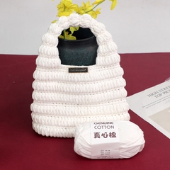 Sợi vải Genuine Cotton móc túi xách, balo...cỡ sợi 4mm cuộn 50g