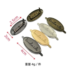 Mác handmade Oval  trang trí túi xách ( 1 cái)