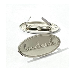 Mác handmade Oval  trang trí túi xách ( 1 cái)