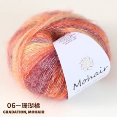 Len Mohair màu loang siêu đẹp, mềm mịn cuộn 25g