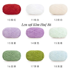 Len nhung Susan's Family, len bông sữa sợi 3mm cuộn 50g
