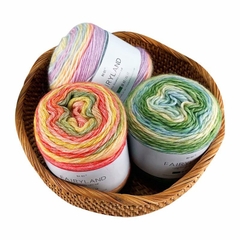 Len Mohair cầu vồng sợi to 2,5mm nhiều màu sắc cuộn 100g