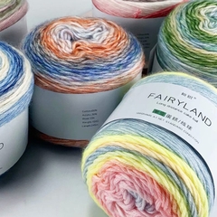 Len Mohair cầu vồng sợi to 2,5mm nhiều màu sắc cuộn 100g