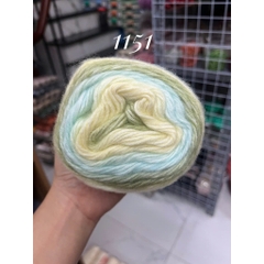 Len Mohair cầu vồng sợi to 2,5mm nhiều màu sắc cuộn 100g