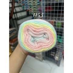 Len Mohair cầu vồng sợi to 2,5mm nhiều màu sắc cuộn 100g