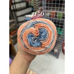 Len Mohair cầu vồng sợi to 2,5mm nhiều màu sắc cuộn 100g