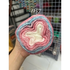Len Mohair cầu vồng sợi to 2,5mm nhiều màu sắc cuộn 100g