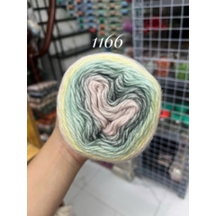 Len Mohair cầu vồng sợi to 2,5mm nhiều màu sắc cuộn 100g