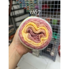 Len Mohair cầu vồng sợi to 2,5mm nhiều màu sắc cuộn 100g