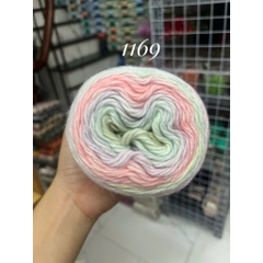 Len Mohair cầu vồng sợi to 2,5mm nhiều màu sắc cuộn 100g