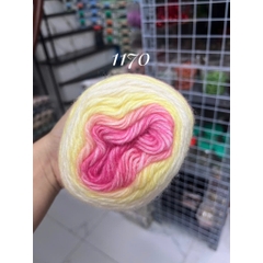 Len Mohair cầu vồng sợi to 2,5mm nhiều màu sắc cuộn 100g