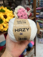Len Mohair Hazy đan móc khăn, áo, mũ cuộn 50g
