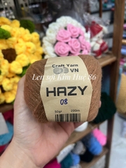 Len Mohair Hazy đan móc khăn, áo, mũ cuộn 50g