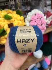 Len Mohair Hazy đan móc khăn, áo, mũ cuộn 50g