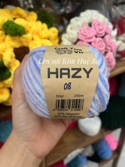 Len Mohair Hazy đan móc khăn, áo, mũ cuộn 50g