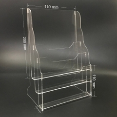Kệ mica nhiều giấy 3 ngăn Enter C09-3 100x210mm 1/3A4 đứng 3mm, Khay đựng giấy, Hộc đựng tờ rơi