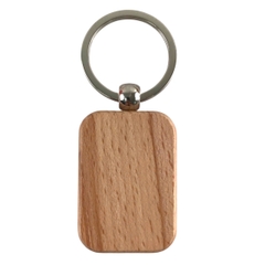 Móc khóa MK055, Móc khoá gỗ chữ nhật, Phôi móc khoá