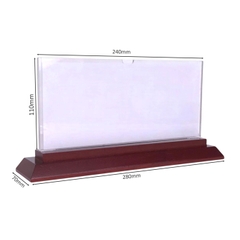 Bảng chức danh đế gỗ DG12 chân 2 cấp 280x70mm, thân trên 240x120mm