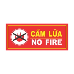 Bảng cấm lửa / cấm hút thuốc 35x15cm màng mica 0.5mm dán decal
