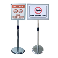 Standee trụ inox khung mica A3