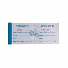 Phiếu giữ xe NY có số (20/100)