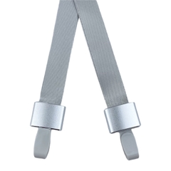 Dây đeo thẻ lụa 1.5cm đầu móc nhựa xám đục [50] (100)