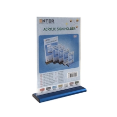 Kệ mica 2 mặt Enter E29 210x300mm đế nhôm A4 đứng, Kệ menu nhà hàng, Standee mica để bàn, Bảng quét mã QR Code (10)