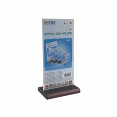 Kệ mica 2 mặt Enter E32 100x210mm đế nhôm 1/3 A4, Kệ menu nhà hàng, Standee mica để bàn, Bảng quét mã QR Code (20)