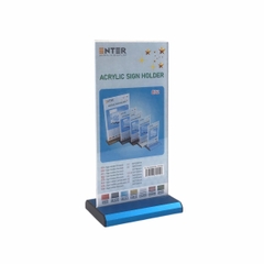 Kệ mica 2 mặt Enter E32 100x210mm đế nhôm 1/3 A4, Kệ menu nhà hàng, Standee mica để bàn, Bảng quét mã QR Code (20)