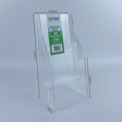 Kệ mica nhiều giấy 2 ngăn Enter C06 100x210mm 1/3A4 đứng 2mm, Khay đựng giấy, Hộc đựng tờ rơi