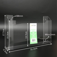 Kệ mica nhiều giấy treo tường Enter C13 31x18cm A4 ngang, hông 25mm (20)