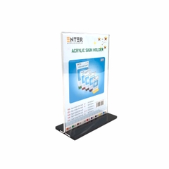 Kệ mica 2 mặt Enter E07 150x210mm đế lùa A5 đứng, Kệ menu nhà hàng, Standee mica để bàn, Bảng quét mã QR Code (20)
