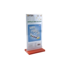 Kệ mica 2 mặt Enter E09 100x210mm đế lùa, Kệ menu nhà hàng, Standee mica để bàn, Bảng quét mã QR Code (20)