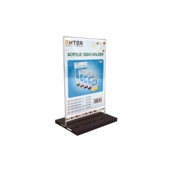Kệ mica 2 mặt Enter E10 100x150mm đế lùa, Kệ menu nhà hàng, Standee mica để bàn, Bảng quét mã QR Code (20)