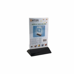 Kệ mica 2 mặt Enter E18 100x150mm đế màu, Kệ menu nhà hàng, Standee mica để bàn, Bảng quét mã QR Code (20)